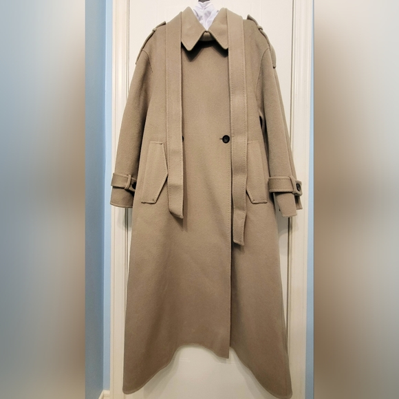 Oversized Winter Wool Cashmere Coat Size Small - NO BELT - Picture 4 of 16